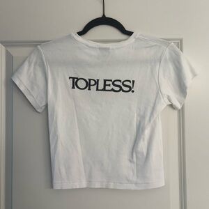Realisation Par White Graphic Crop Top